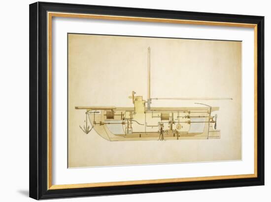 19th Century Military Submarine, Artwork-Library of Congress-Framed Photographic Print