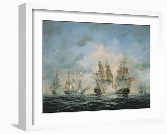 19th Century Naval Engagement in Home Waters-Richard Willis-Framed Giclee Print