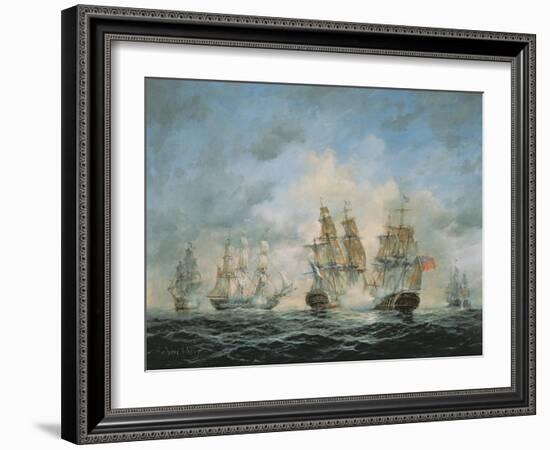 19th Century Naval Engagement in Home Waters-Richard Willis-Framed Giclee Print