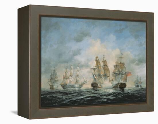 19th Century Naval Engagement in Home Waters-Richard Willis-Framed Premier Image Canvas
