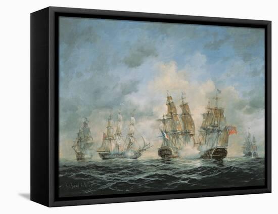 19th Century Naval Engagement in Home Waters-Richard Willis-Framed Premier Image Canvas