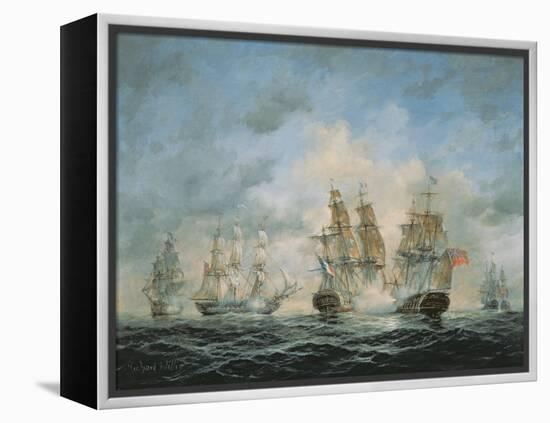 19th Century Naval Engagement in Home Waters-Richard Willis-Framed Premier Image Canvas