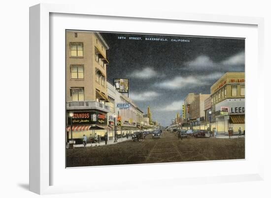 19Th Street, Bakersfield, California-null-Framed Art Print