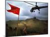 1st Air Cavalry Skycrane Helicopter Delivering Ammunition and Supplies to US Marines-Larry Burrows-Mounted Photographic Print