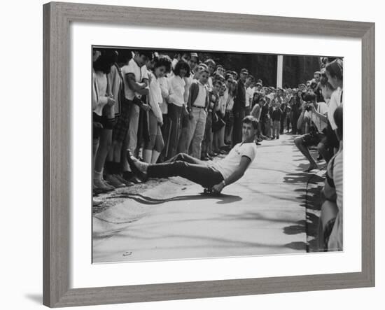 1st Intercollegiate Skateboarding Championship at Wesleyan University-Bill Eppridge-Framed Photographic Print
