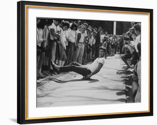 1st Intercollegiate Skateboarding Championship at Wesleyan University-Bill Eppridge-Framed Photographic Print