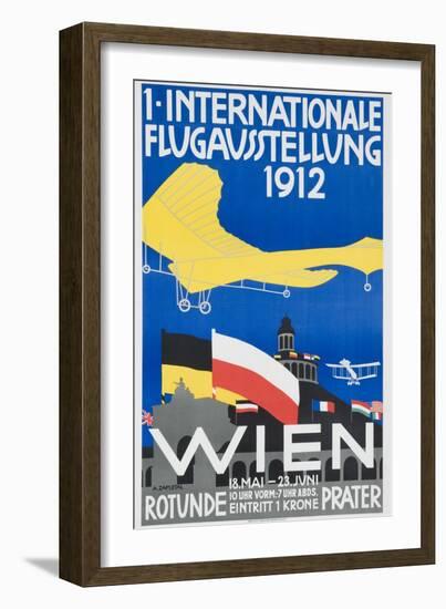 1st International Flying Expo Vienna Austria 1912 Advertising Poster-null-Framed Giclee Print