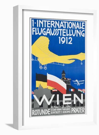 1st International Flying Expo Vienna Austria 1912 Advertising Poster-null-Framed Giclee Print