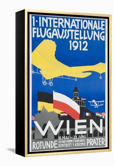 1st International Flying Expo Vienna Austria 1912 Advertising Poster-null-Framed Premier Image Canvas