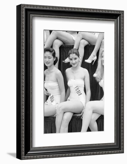 1st Miss Universe Contest, Miss Hong Kong Judy Dan and Miss India Indrani Rahman, CA, 1952-George Silk-Framed Photographic Print