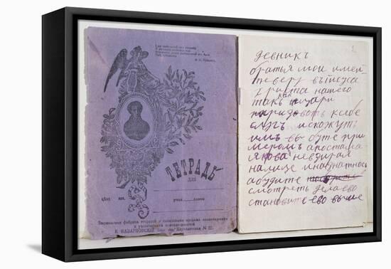 1st Page of Rasputin's Journal, 1910-null-Framed Premier Image Canvas