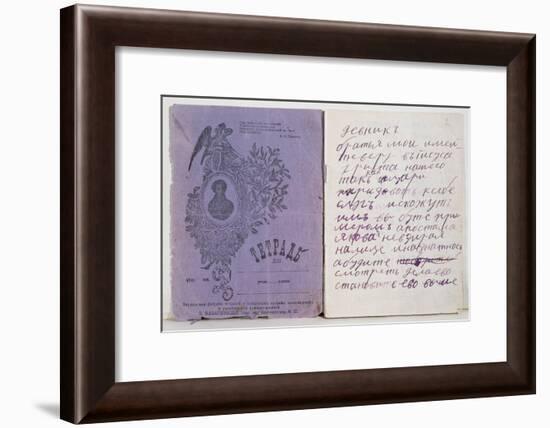 1st Page of Rasputin's Journal, 1910-null-Framed Giclee Print