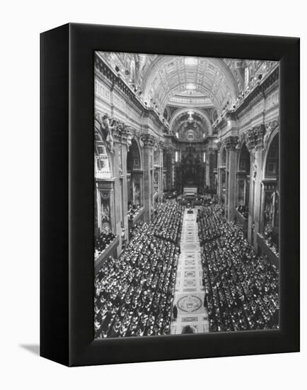 2,300 Prelates Filling the Nave of St. Peter's During the Final Session of the Vatican Council-Carlo Bavagnoli-Framed Premier Image Canvas