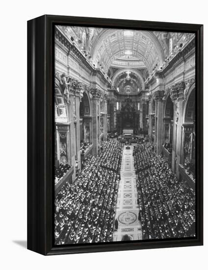 2,300 Prelates Filling the Nave of St. Peter's During the Final Session of the Vatican Council-Carlo Bavagnoli-Framed Premier Image Canvas