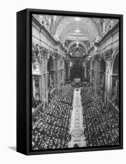 2,300 Prelates Filling the Nave of St. Peter's During the Final Session of the Vatican Council-Carlo Bavagnoli-Framed Premier Image Canvas