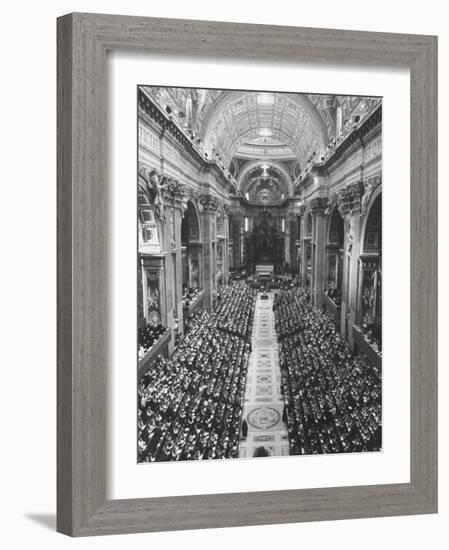 2,300 Prelates Filling the Nave of St. Peter's During the Final Session of the Vatican Council-Carlo Bavagnoli-Framed Photographic Print