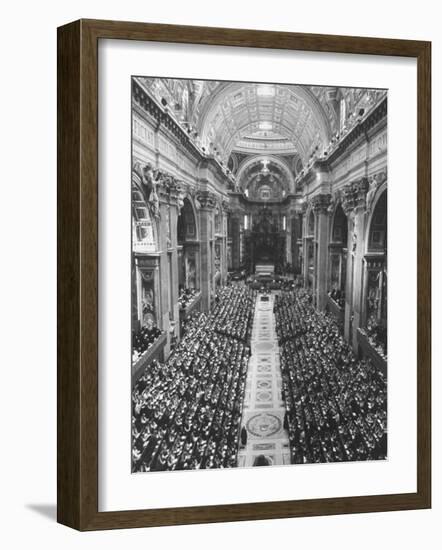 2,300 Prelates Filling the Nave of St. Peter's During the Final Session of the Vatican Council-Carlo Bavagnoli-Framed Photographic Print