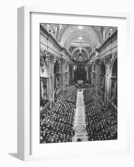 2,300 Prelates Filling the Nave of St. Peter's During the Final Session of the Vatican Council-Carlo Bavagnoli-Framed Photographic Print