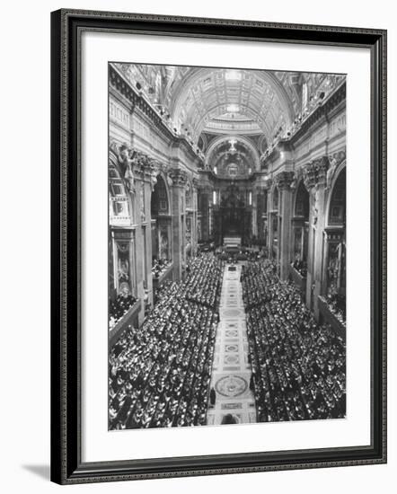 2,300 Prelates Filling the Nave of St. Peter's During the Final Session of the Vatican Council-Carlo Bavagnoli-Framed Photographic Print