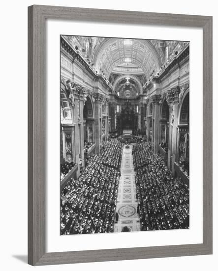 2,300 Prelates Filling the Nave of St. Peter's During the Final Session of the Vatican Council-Carlo Bavagnoli-Framed Photographic Print