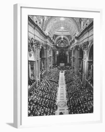 2,300 Prelates Filling the Nave of St. Peter's During the Final Session of the Vatican Council-Carlo Bavagnoli-Framed Photographic Print