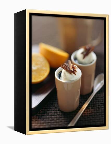 2 Espressos with Orange Liqueur, Meringue and Chocolate Curls-Eising Studio - Food Photo and Video-Framed Premier Image Canvas