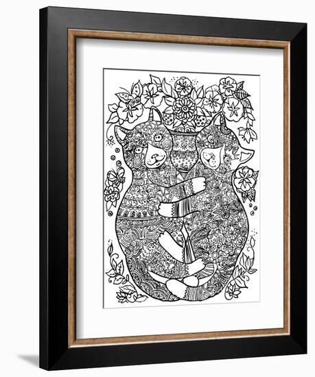 2 Garden Cats-Oxana Zaika-Framed Giclee Print