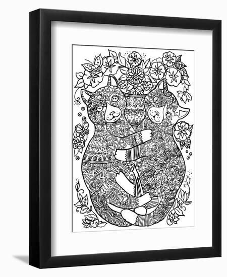 2 Garden Cats-Oxana Zaika-Framed Giclee Print