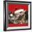 2 Kittens One Sleeping Wearing Christmas Hats-null-Framed Photographic Print