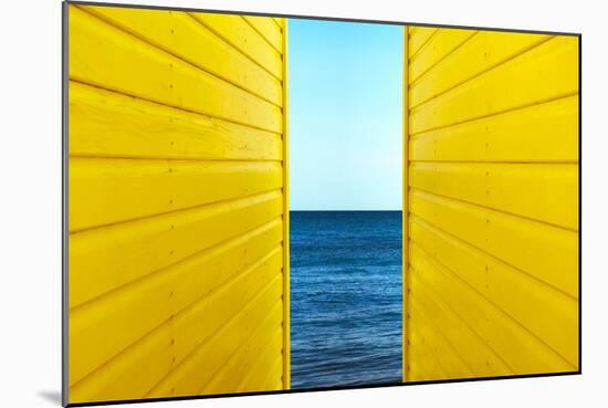 2 Yellow Beach Huts-Andy Bell-Mounted Photographic Print