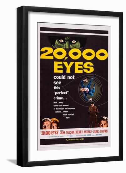 20,000 Eyes, Bottom Left: Gene Barry, Merry Anders; Bottom Right: James Brown, 1961-null-Framed Art Print