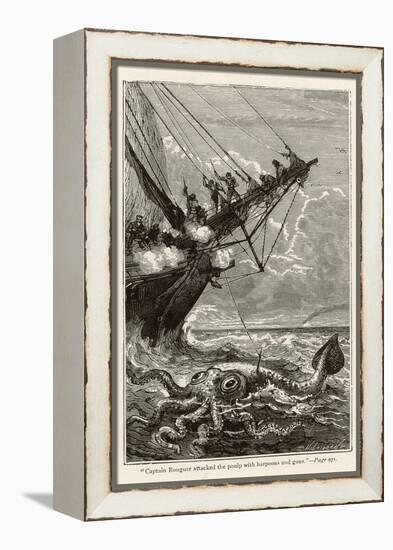 20,000 Leagues Under the Sea: Attacking a Giant Squid-Hildebrand-Framed Premier Image Canvas