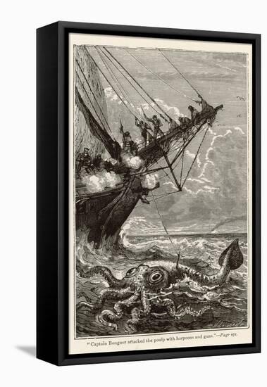 20,000 Leagues Under the Sea: Attacking a Giant Squid-Hildebrand-Framed Premier Image Canvas