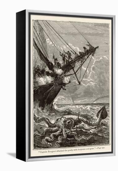 20,000 Leagues Under the Sea: Attacking a Giant Squid-Hildebrand-Framed Premier Image Canvas