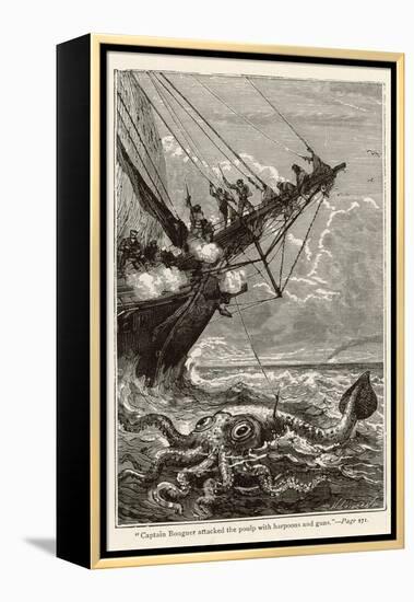 20,000 Leagues Under the Sea: Attacking a Giant Squid-Hildebrand-Framed Premier Image Canvas