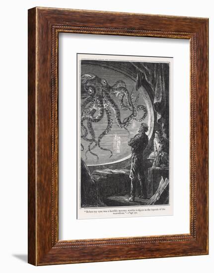 20,000 Leagues Under the Sea: Giant Squid Seen from the Safety of the Nautilus-Hildebrand-Framed Photographic Print