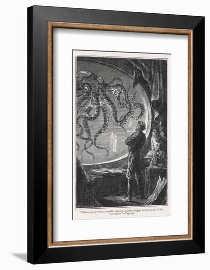 20,000 Leagues Under the Sea: Giant Squid Seen from the Safety of the Nautilus-Hildebrand-Framed Photographic Print