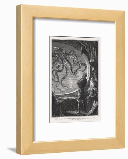 20,000 Leagues Under the Sea: Giant Squid Seen from the Safety of the Nautilus-Hildebrand-Framed Photographic Print