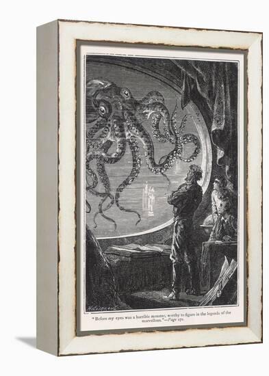 20,000 Leagues Under the Sea: Giant Squid Seen from the Safety of the Nautilus-Hildebrand-Framed Premier Image Canvas