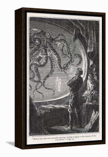 20,000 Leagues Under the Sea: Giant Squid Seen from the Safety of the Nautilus-Hildebrand-Framed Premier Image Canvas