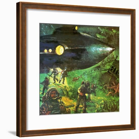 20,000 Leagues under the Sea-English School-Framed Giclee Print