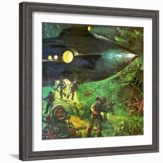 20,000 Leagues under the Sea-English School-Framed Giclee Print