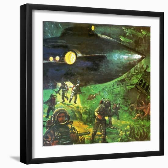 20,000 Leagues under the Sea-English School-Framed Giclee Print