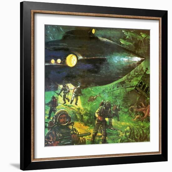 20,000 Leagues under the Sea-English School-Framed Giclee Print