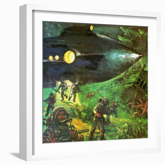 20,000 Leagues under the Sea-English School-Framed Giclee Print