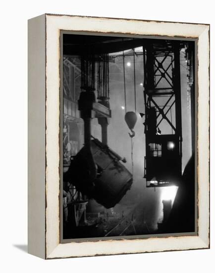 200-Ton Ladle at Work Near Blast Furnace in the Otis Steel Mill-Margaret Bourke-White-Framed Premier Image Canvas