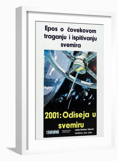 2001: A SPACE ODYSSEY, (aka 2001: ODISEJA U SVEMIRU), Serbian poster, 1968-null-Framed Art Print