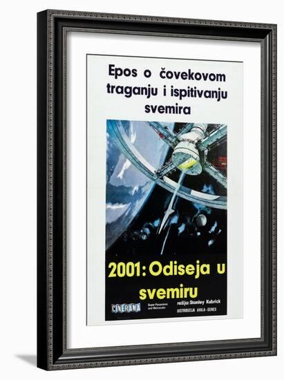 2001: A SPACE ODYSSEY, (aka 2001: ODISEJA U SVEMIRU), Serbian poster, 1968-null-Framed Art Print