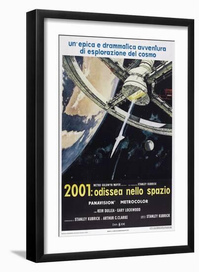 2001: A Space Odyssey, (aka 2001: Odissea Nello Spazio), Italian poster,  1968-null-Framed Art Print