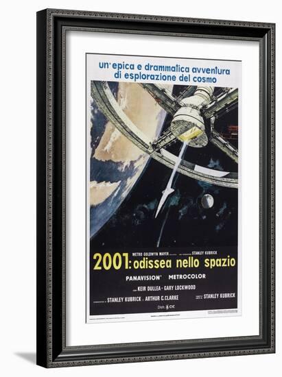 2001: A Space Odyssey, (aka 2001: Odissea Nello Spazio), Italian poster,  1968-null-Framed Art Print